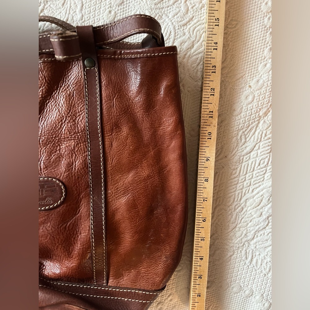 leather bag LARELLA ITALY bucket bag backpack w/ straps Italian vintage - Picture 5 of 17